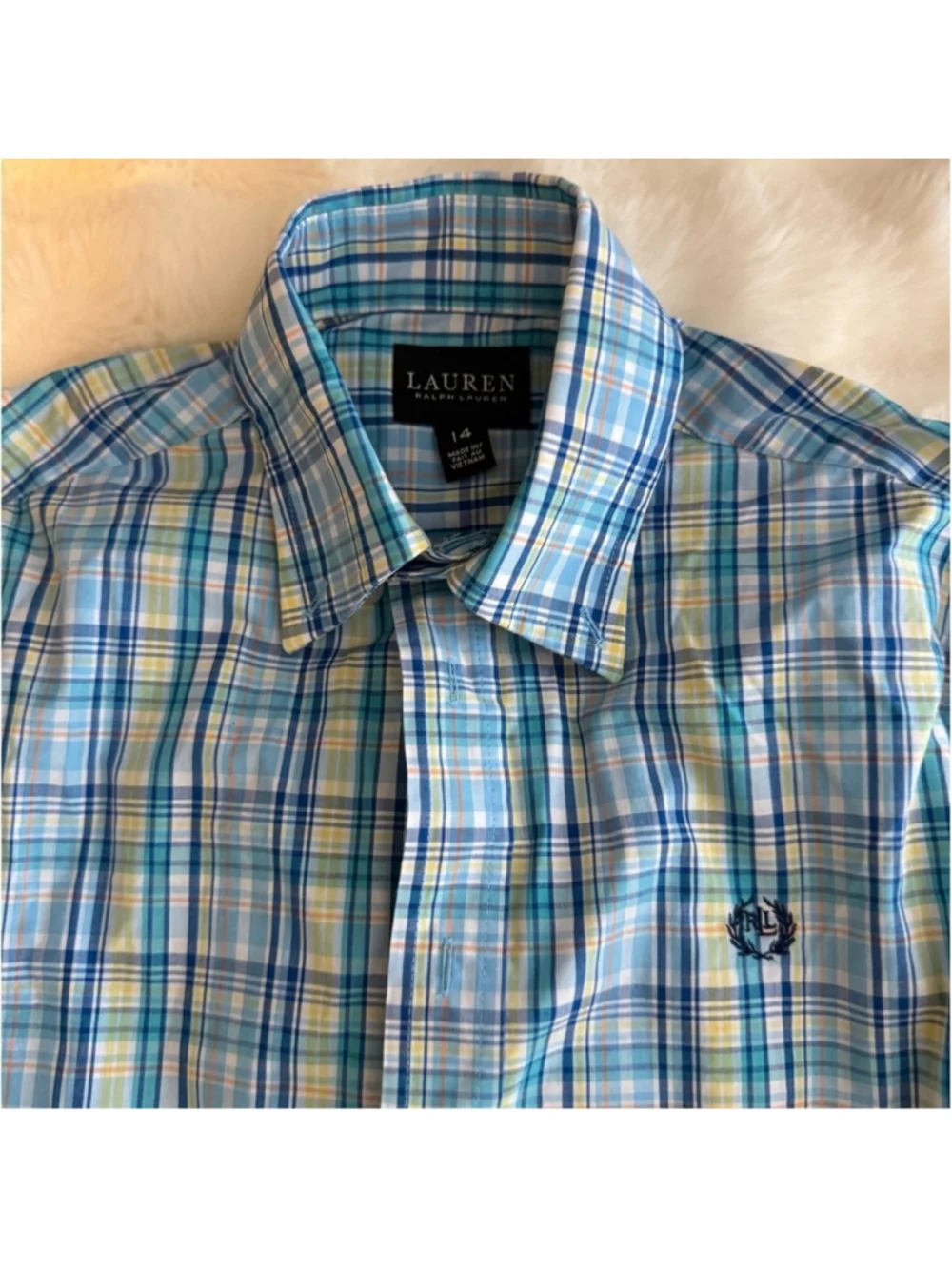 Preowned , Lauren , By Ralph Lauren Button Down Long Sleeve Shirt ,Boys Size 14